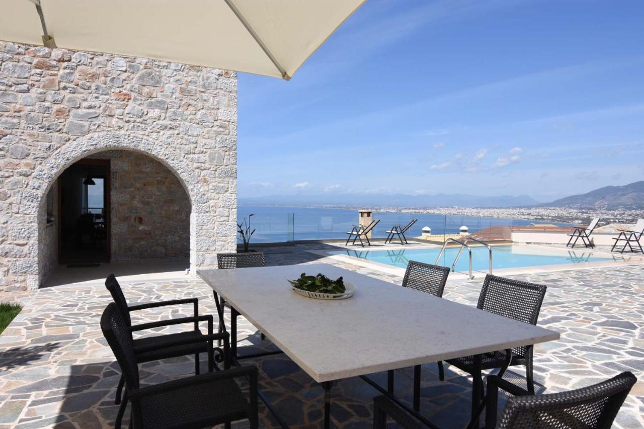 Villa Dafni - Infinite Sea Vistas With Private Pool Kalamata Luaran gambar